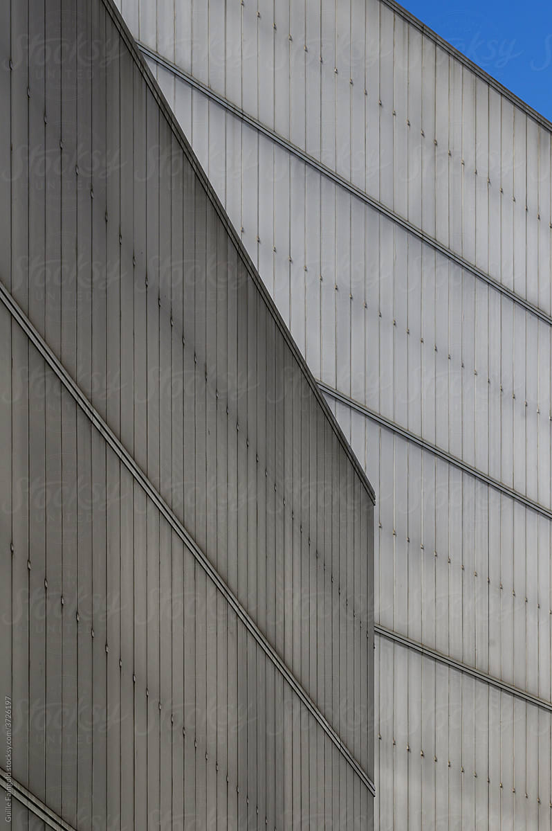 Abstract corners of gray building