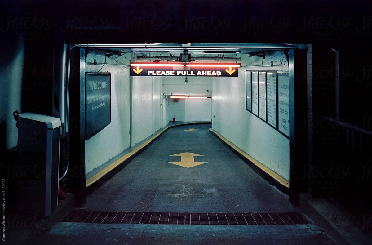 Entrance/Exit to a metropolitan parking garage in NYC