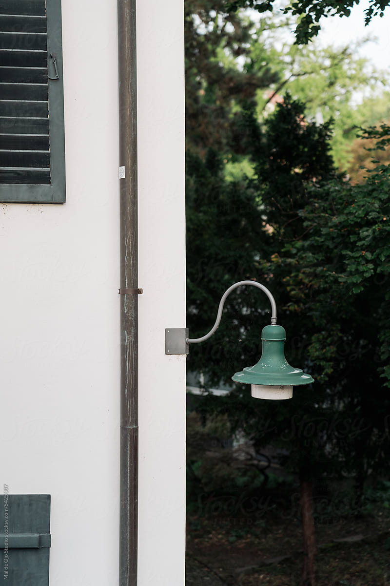 Green vintage outdoor wall lamp