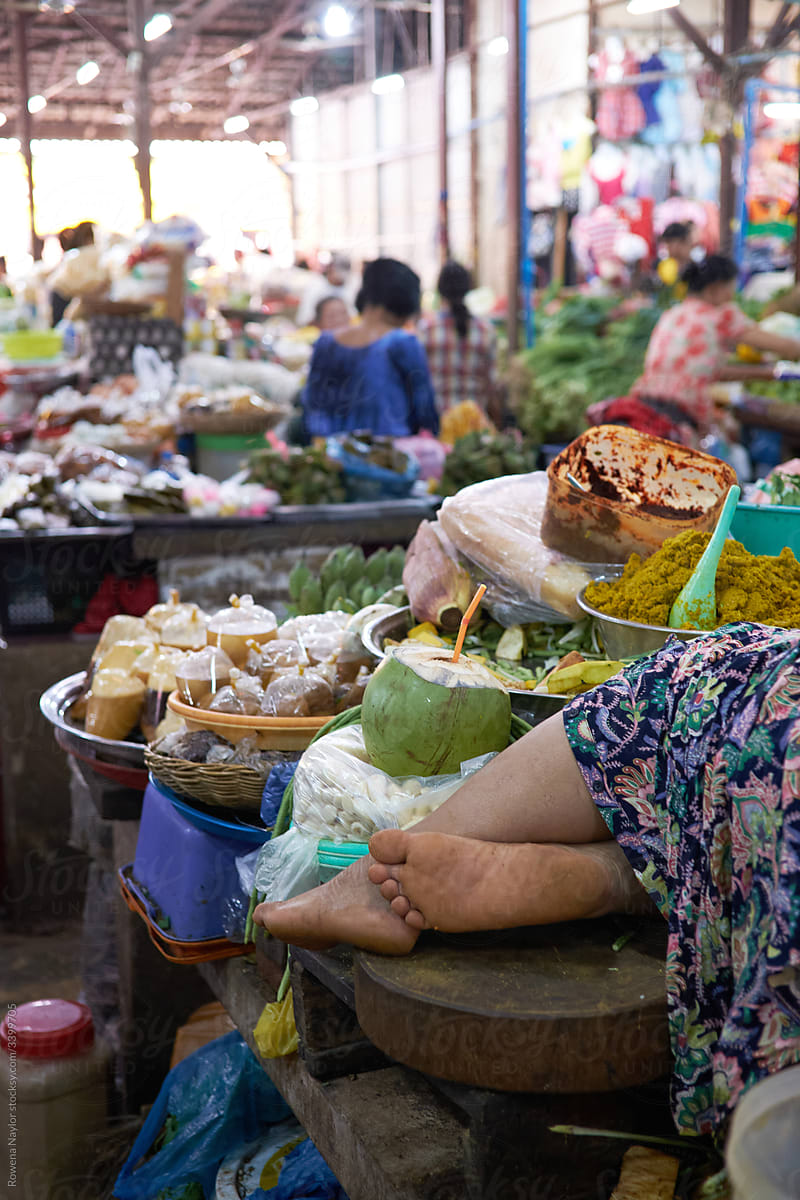 Wet market in Cambodia
