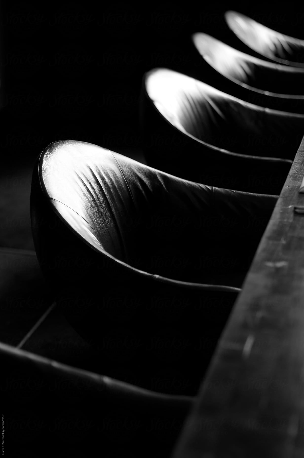 Leather seats in a boardroom.