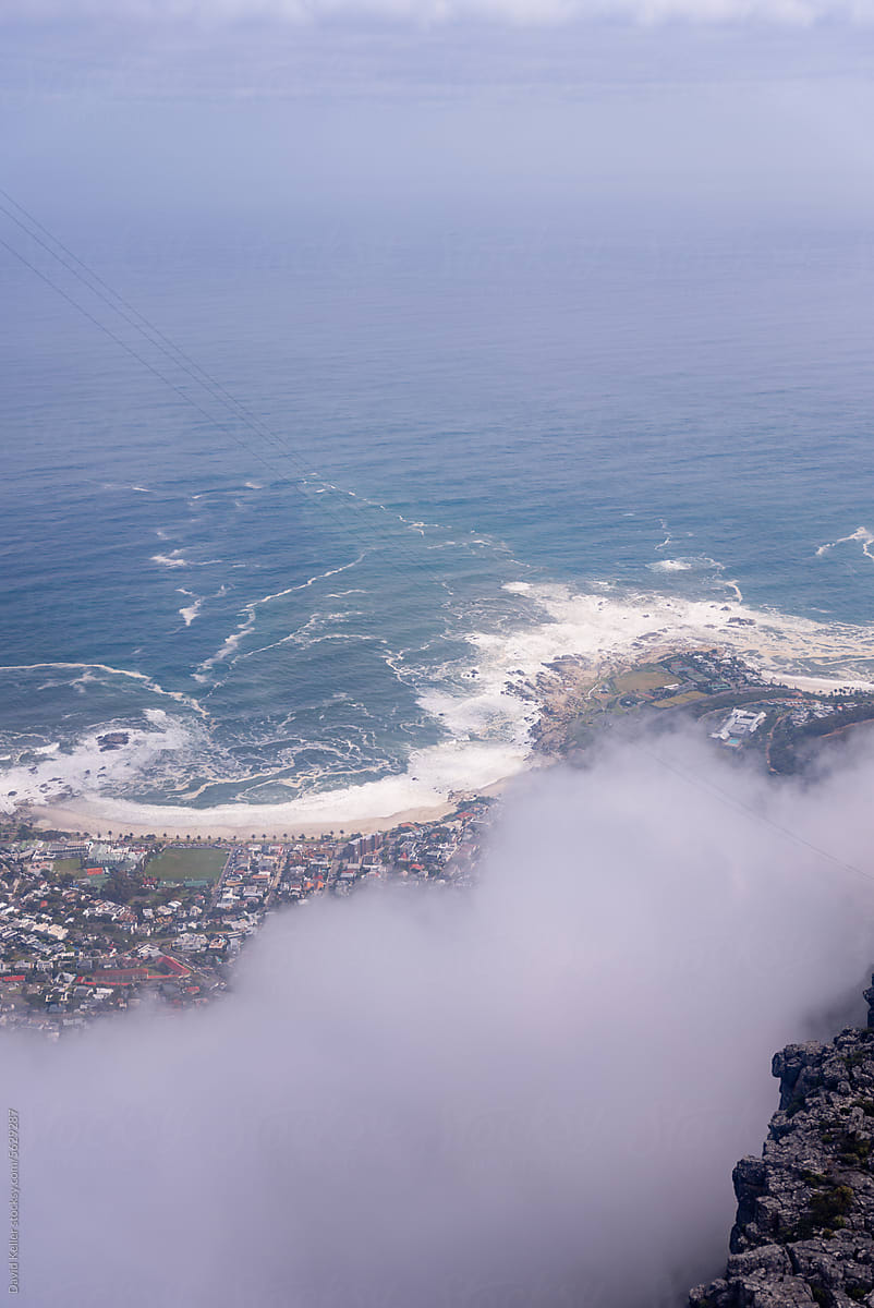 Where the land meets the ocean at the southern tip of South Africa