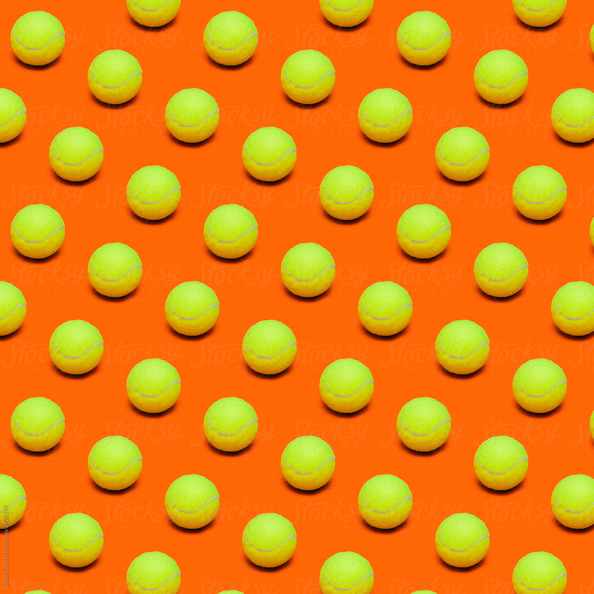 Tennis Ball Pattern on Orange