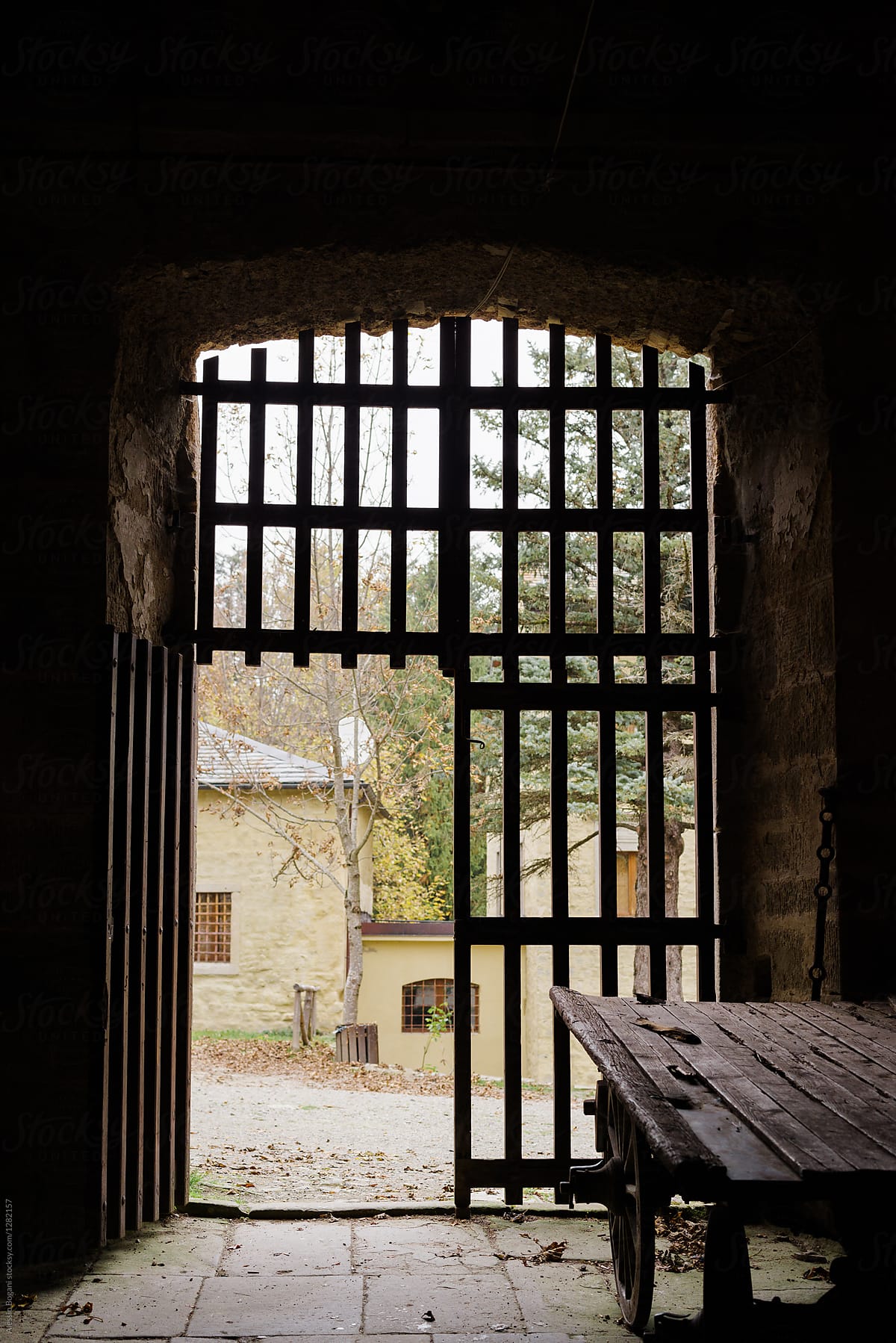 Medieval castle court entrance
