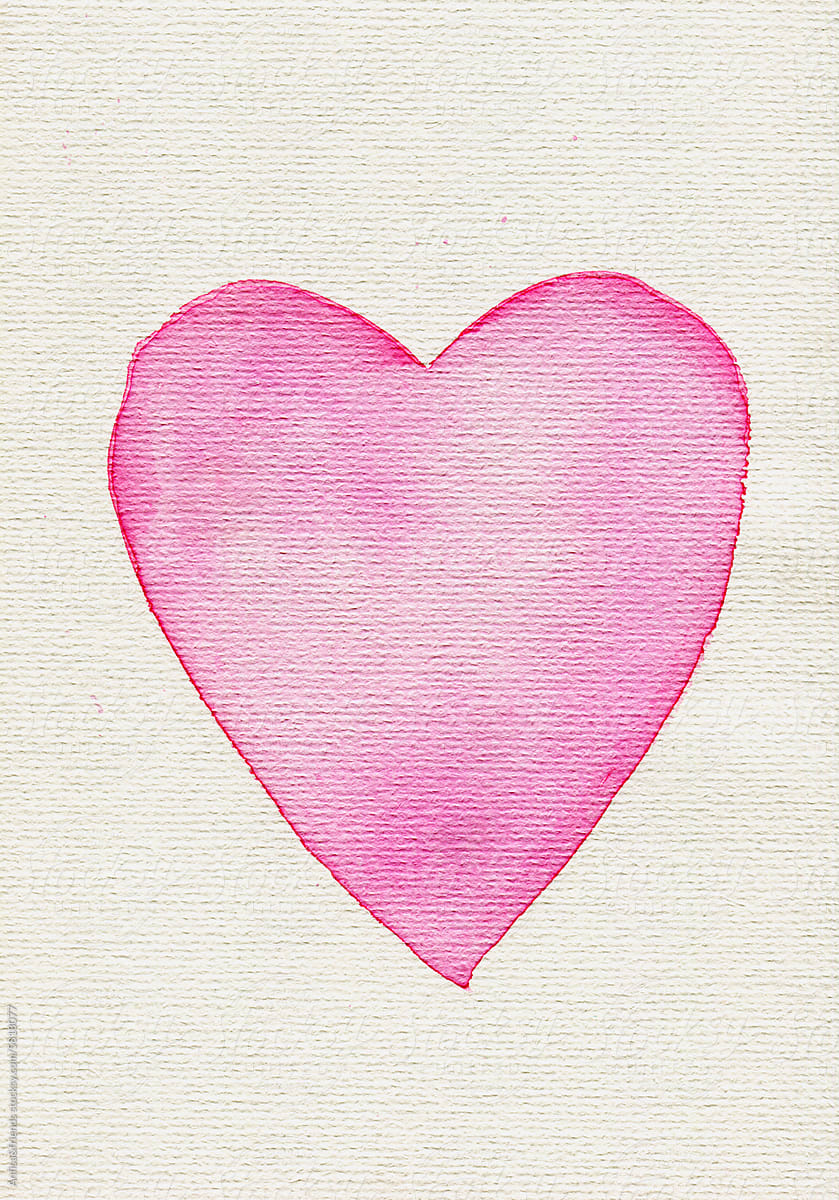 watercolor heart symbol