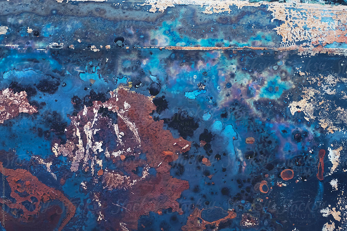 Burnt abstract in blue...