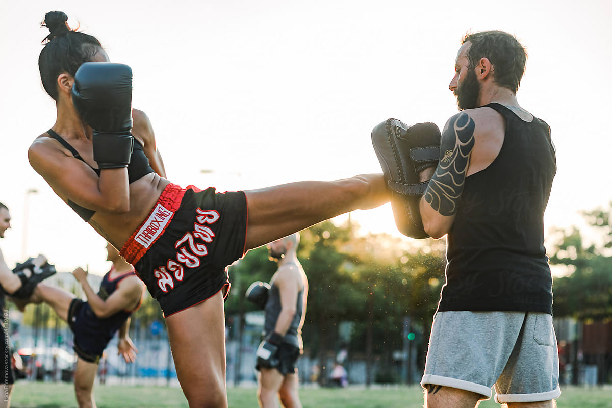 Muay Thai Training at Sunset Outdoors