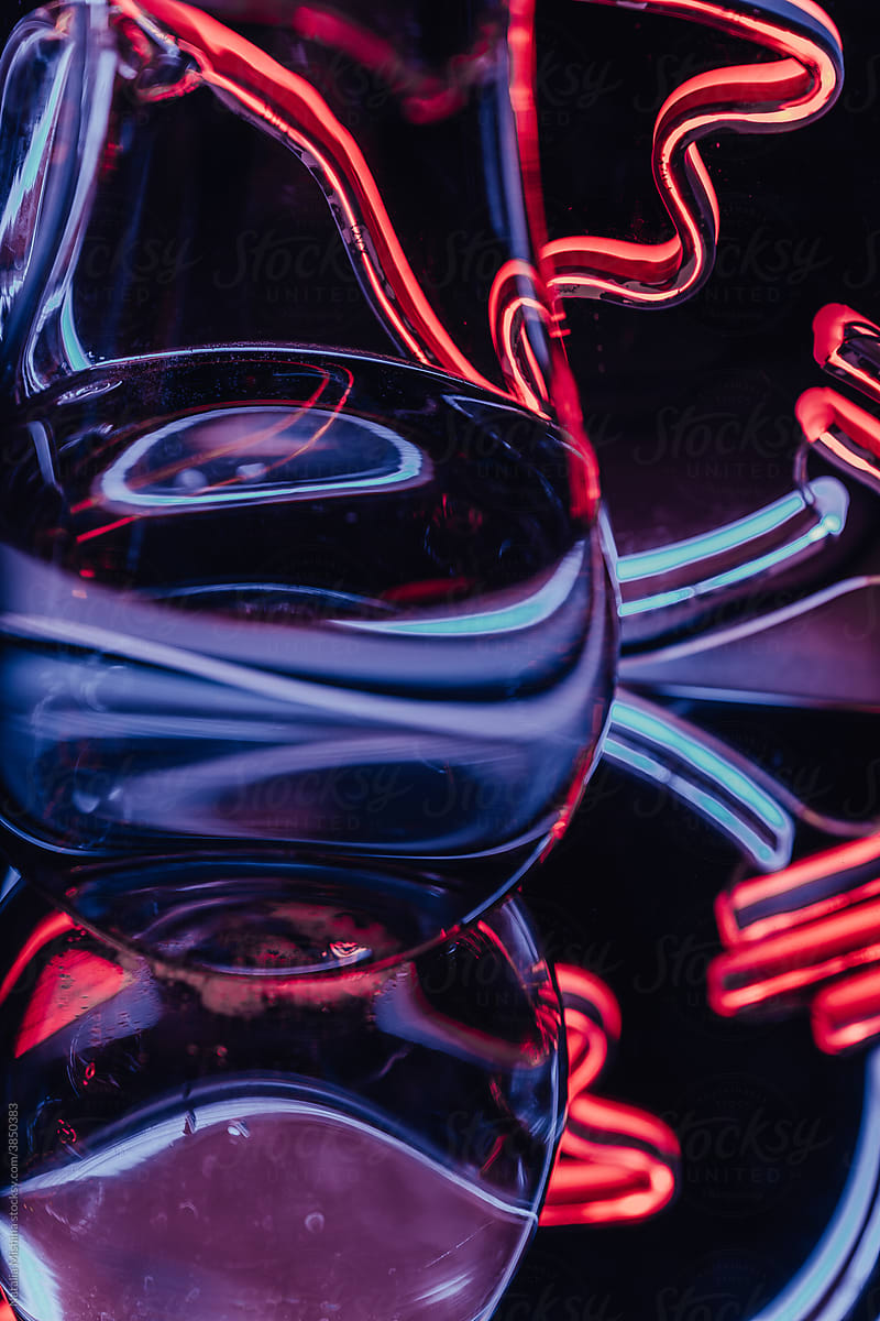 Neon light, jug abstraction.
