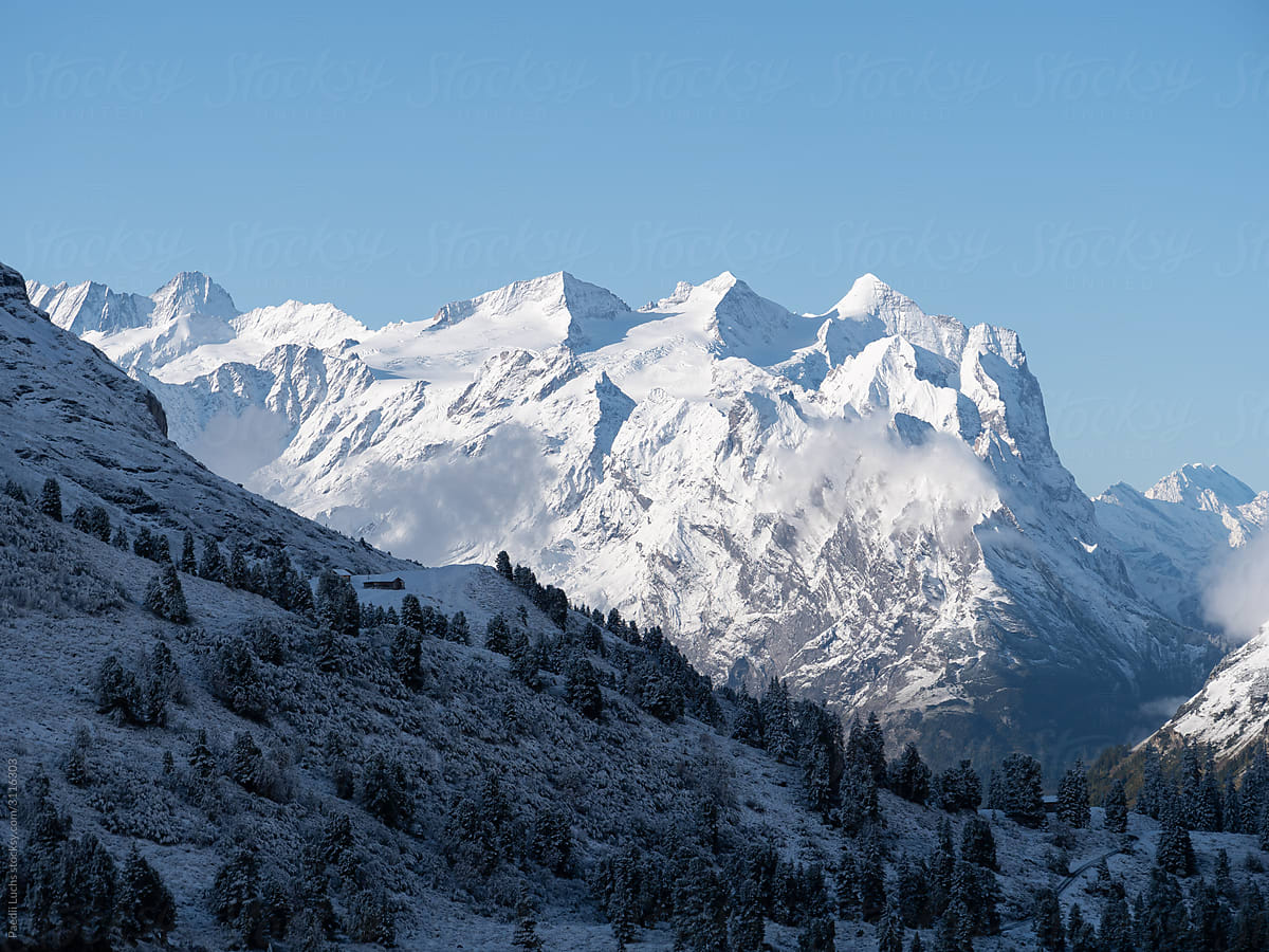 Pointy mountain range in Switzerland