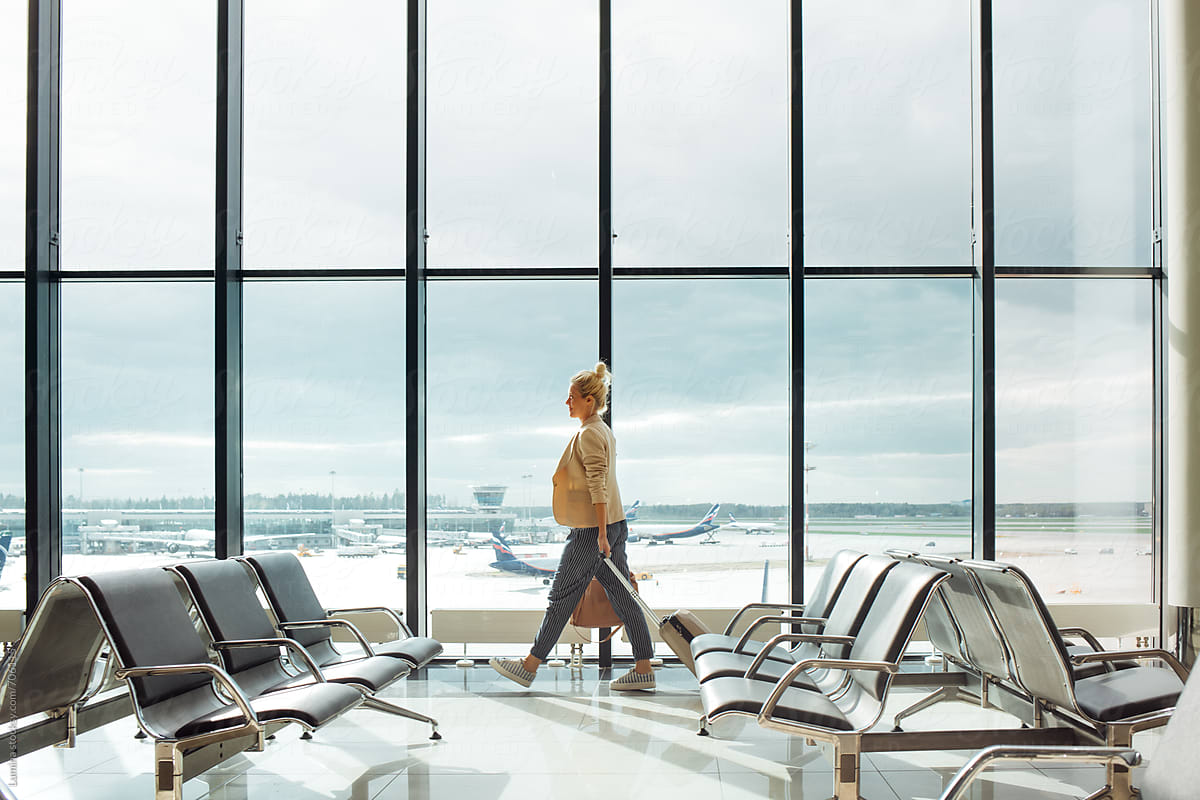 Blonde Woman at the Airport