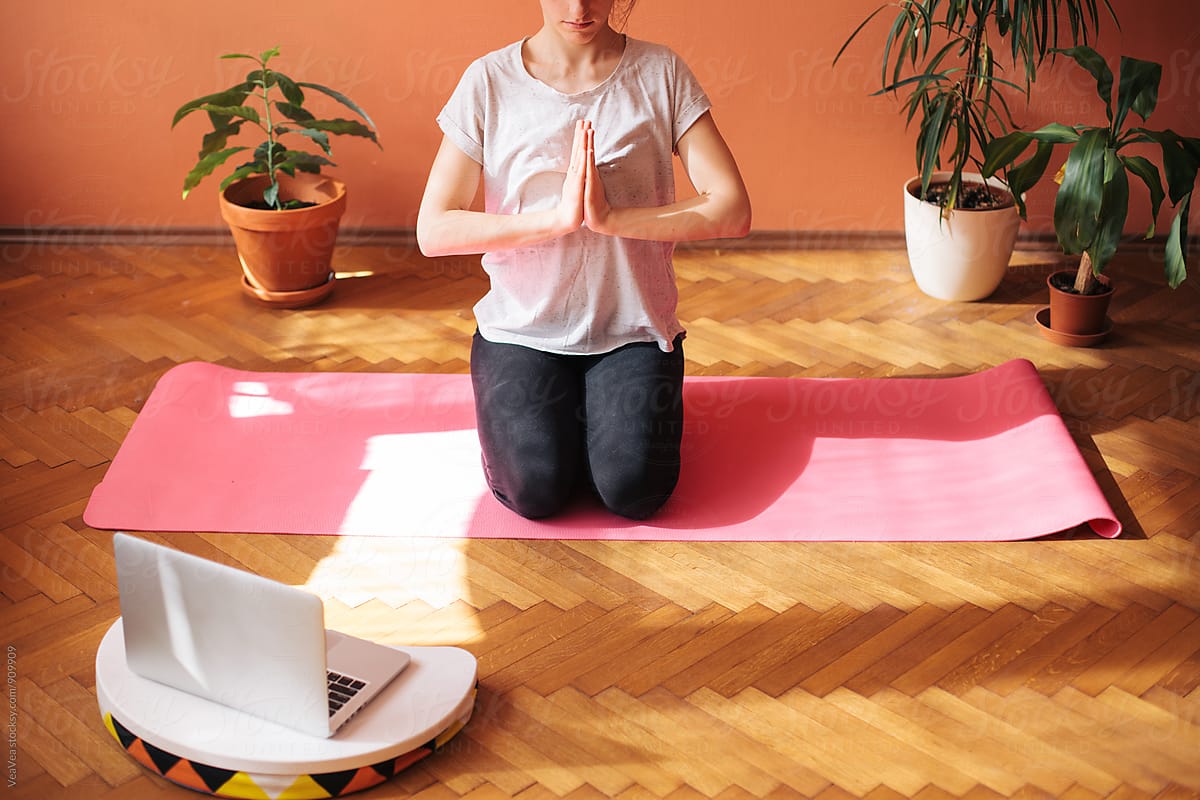 Woman doing yoga indoor