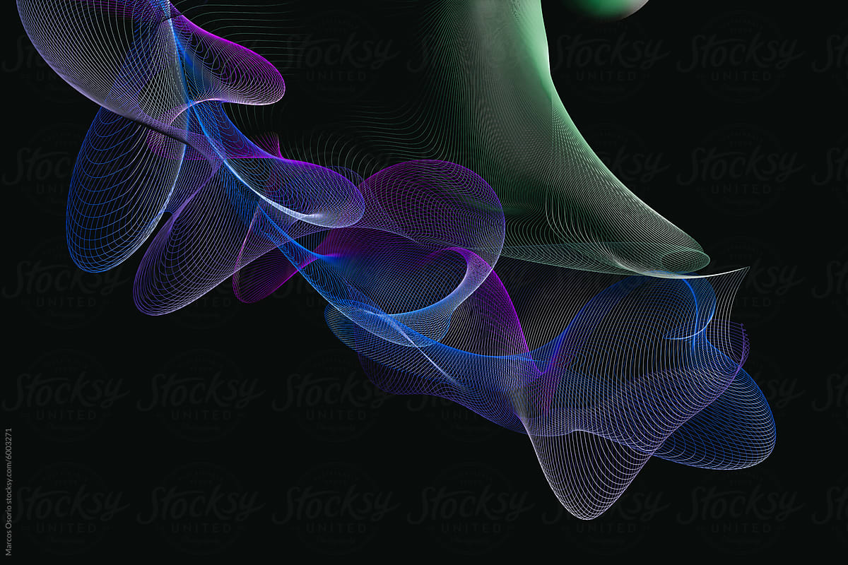 Abstract black background with blue and purple smoke