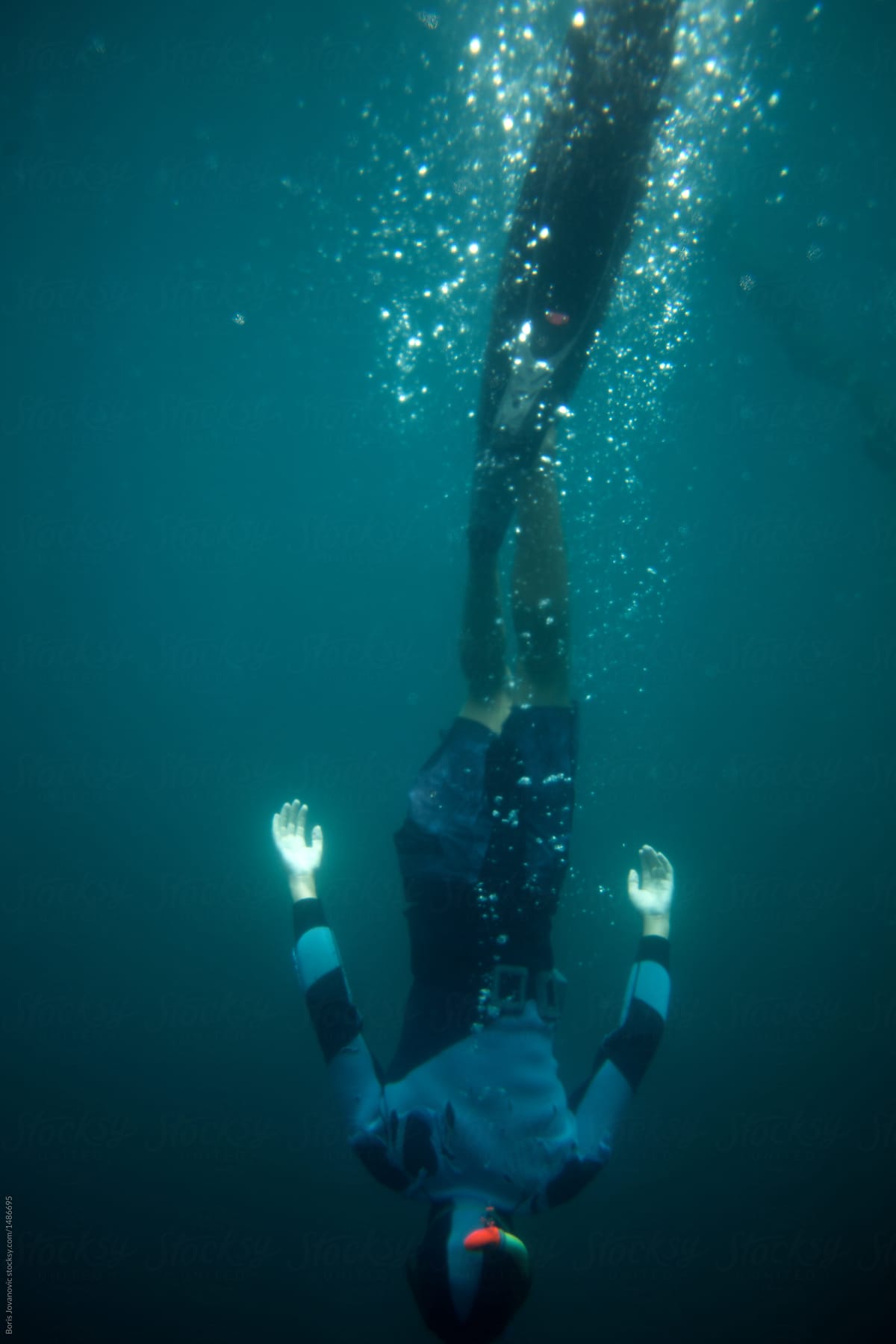 Teenager diver having a dive