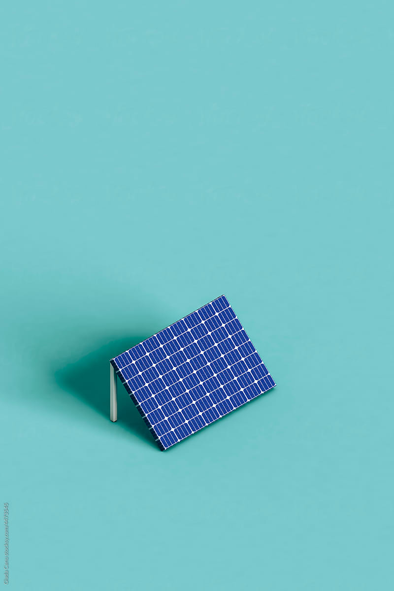 a Solar panel as alternative green energy source. 3d render