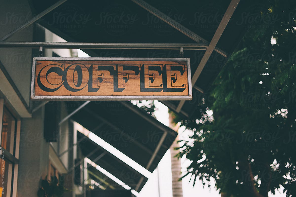 Hanging Typography Coffee Sign