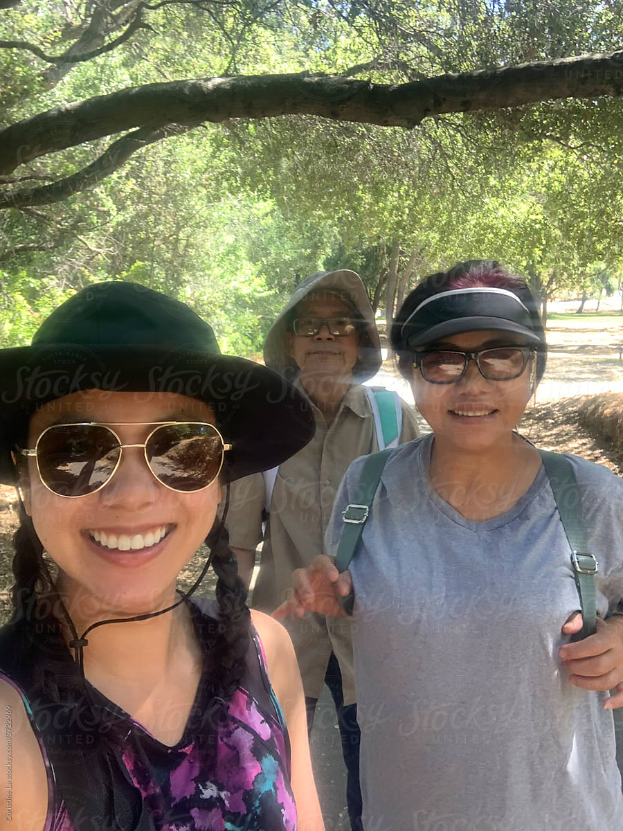 Family selfie on a hike