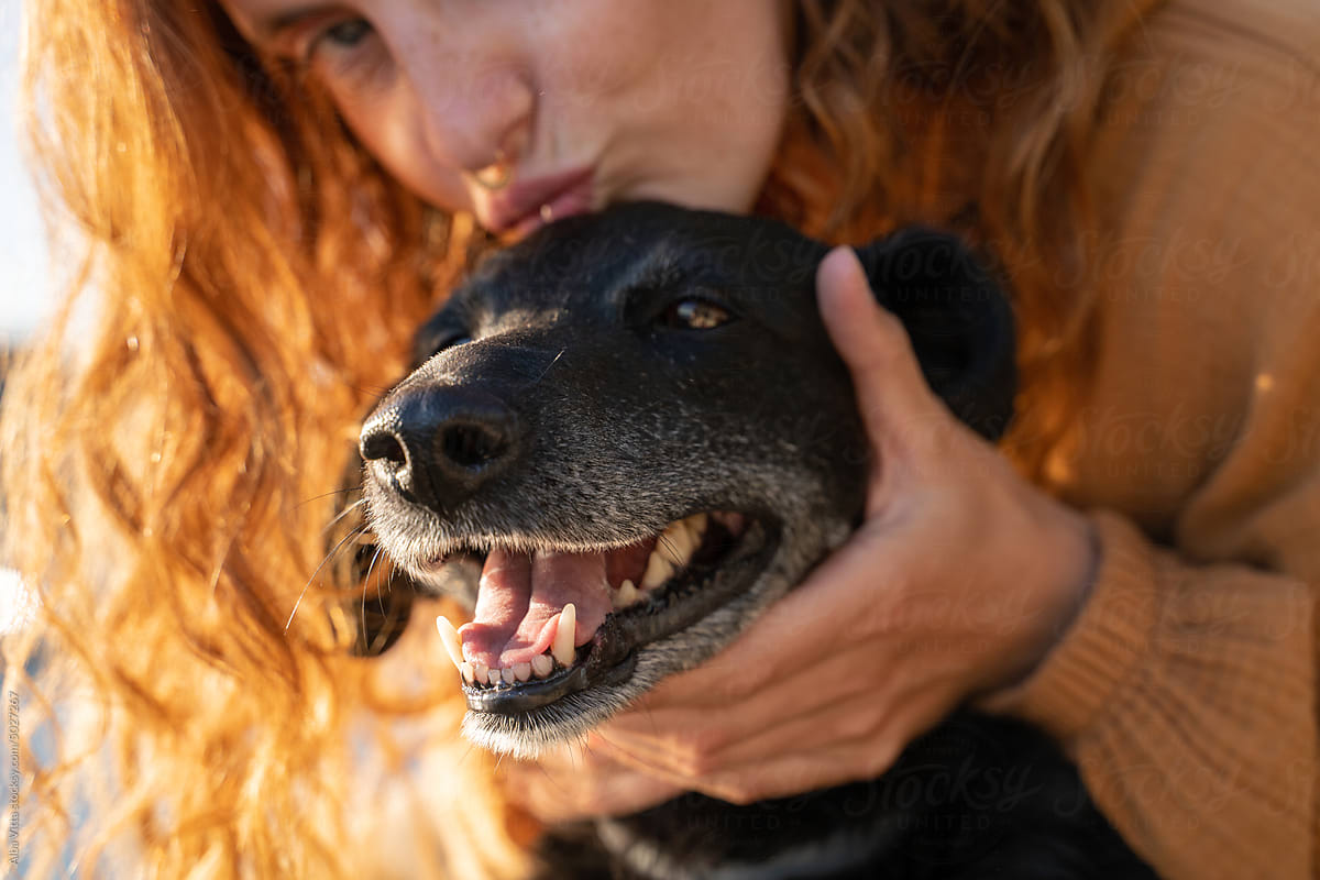 Fun Portrait of woman with dog