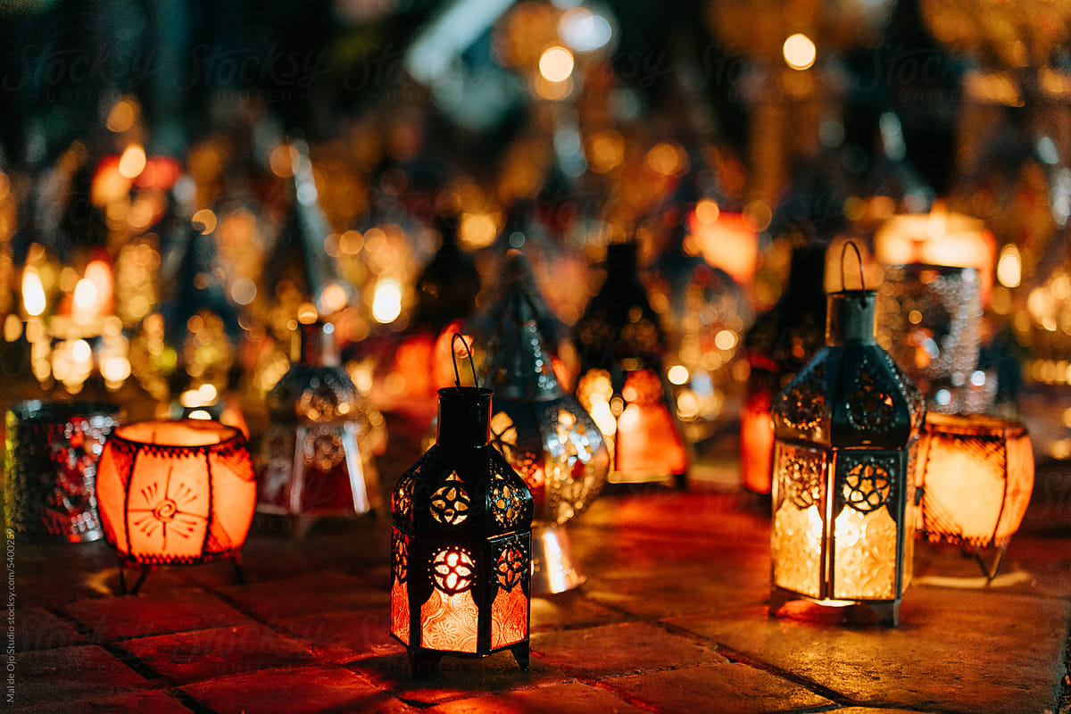 Candle Lamps at Night