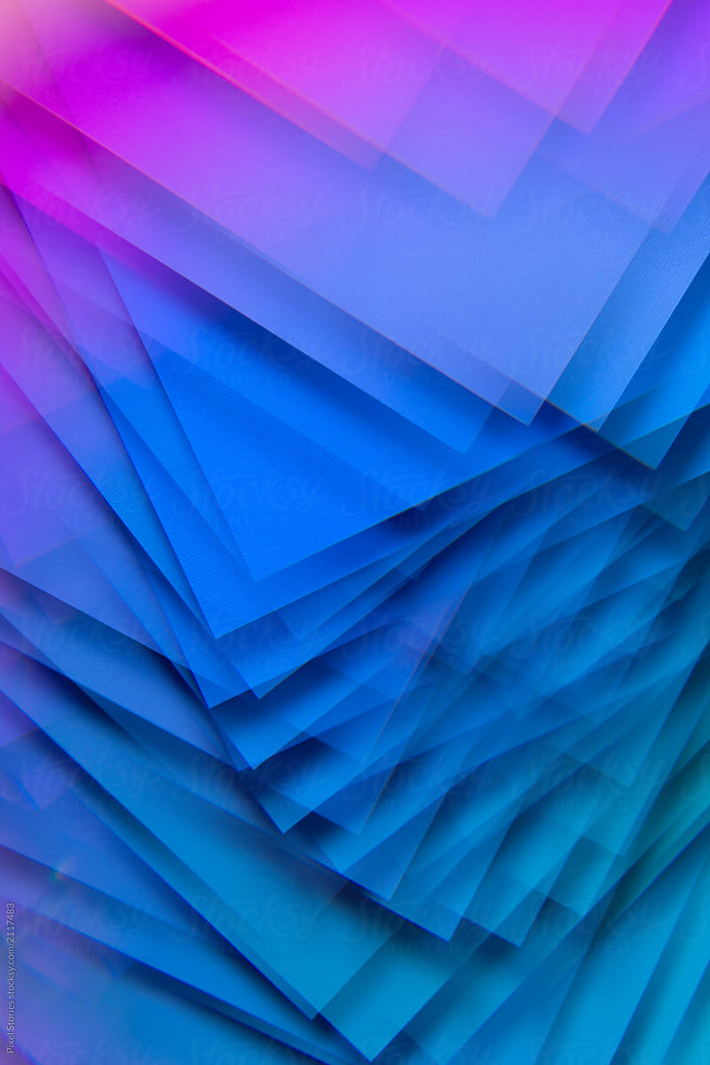 Blue and pink geometric shapes. Abstract photo.