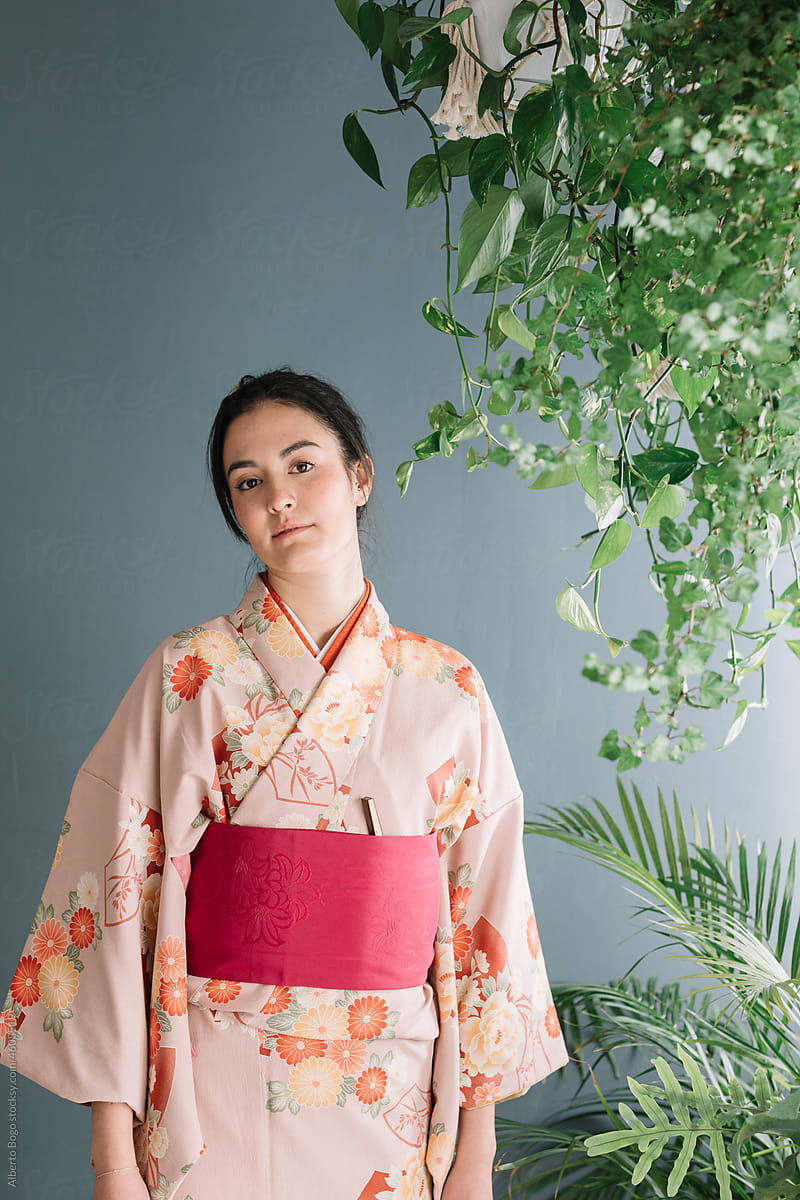 Asian Girl Wearing Kimono
