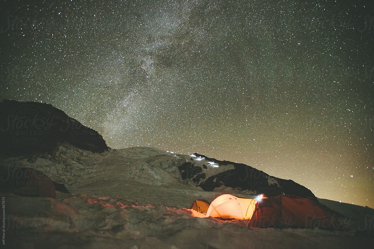 Tents under stars