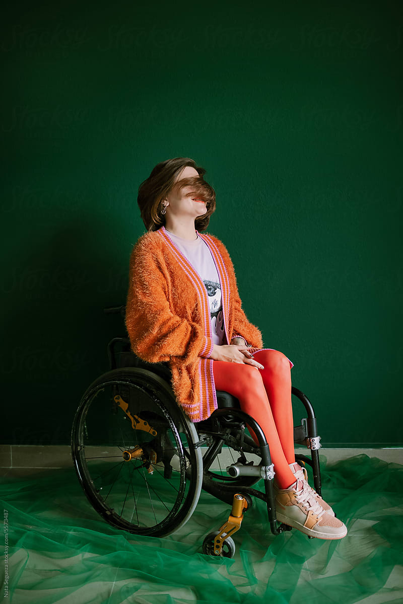 Portrait of a girl in a wheelchair