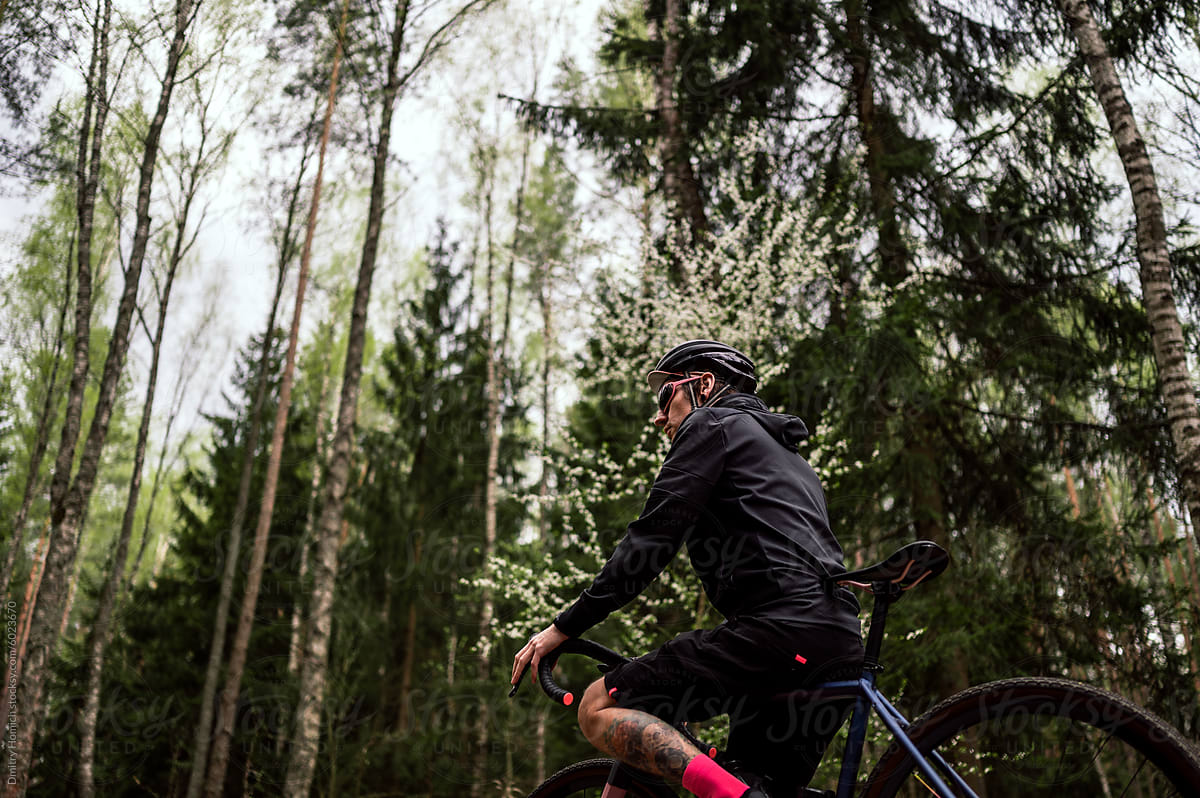 Cyclist in the forest