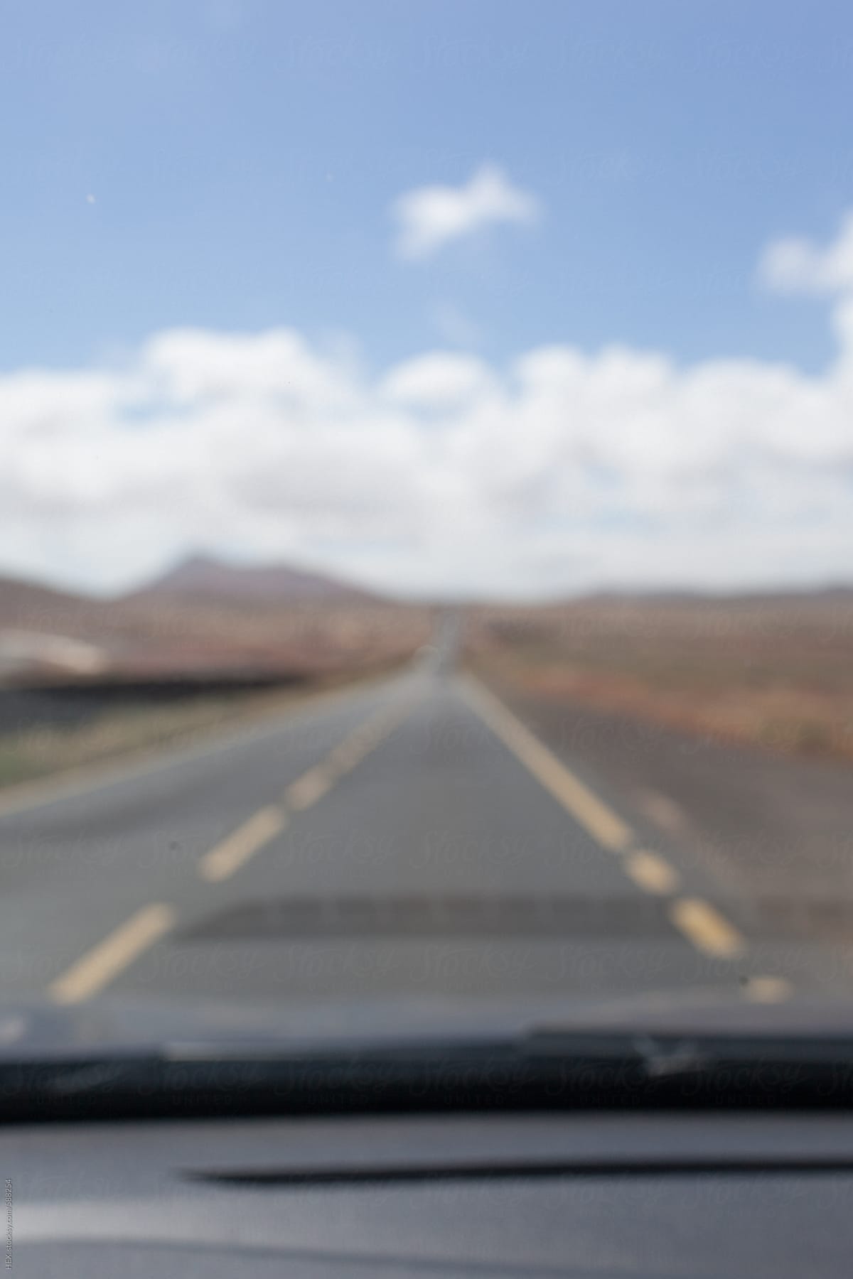 Defocused Highway View in the Middle of the Desert.