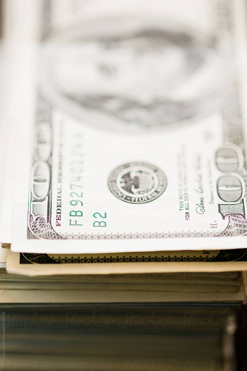 Close Up Of One Hundred Dollar Bills