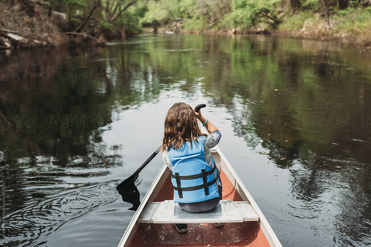 A Girl Canoeing