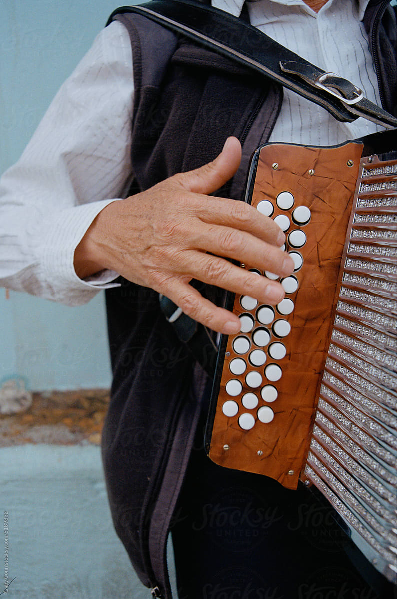 A Man Playing the Accordion