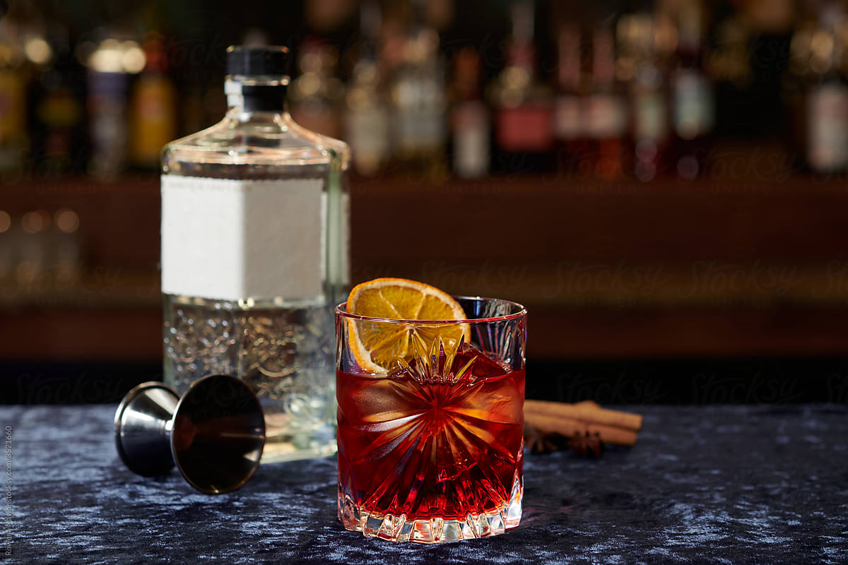 Negroni Cocktail on bar