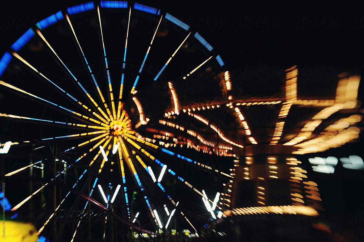 A carnival at night