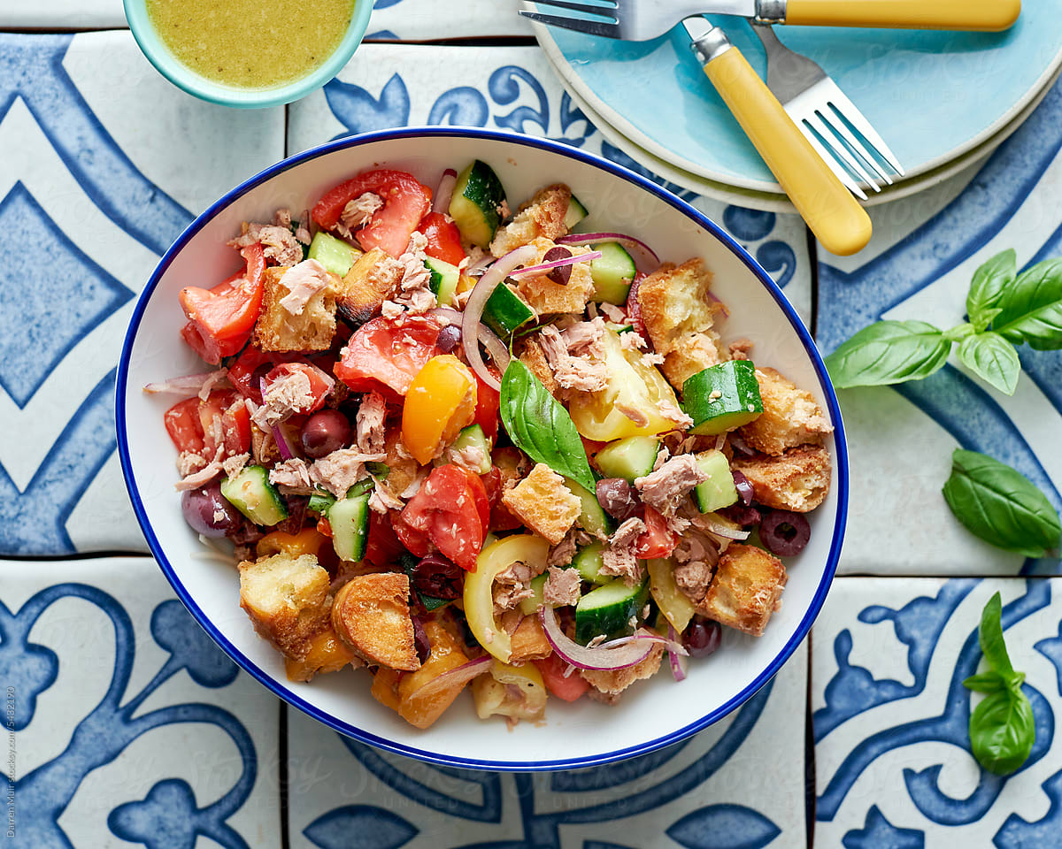 Tomato and Tuna Panzanella Salad