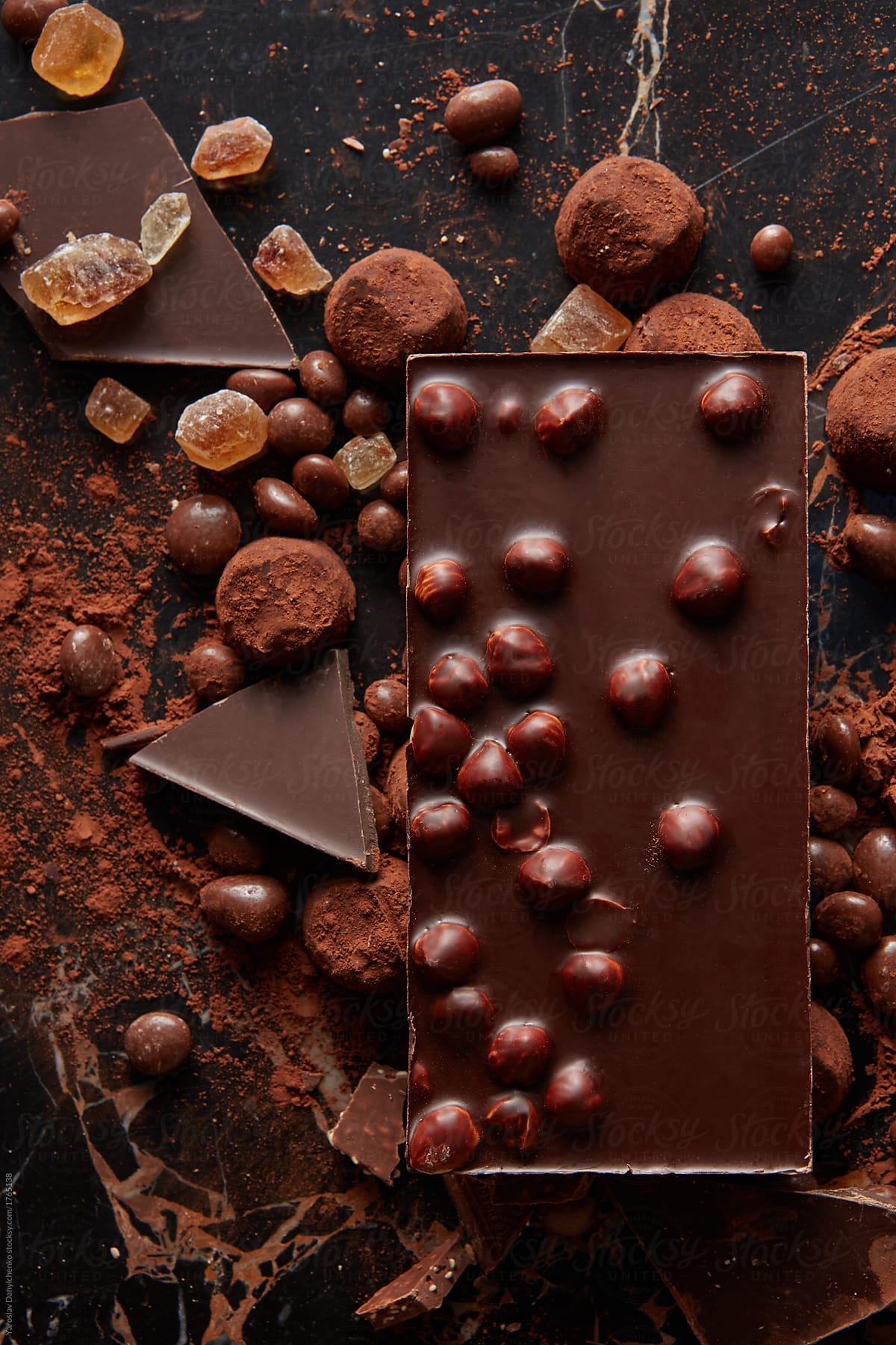 Delicious Chocolate with Grater on Plate Stock Image - Image of