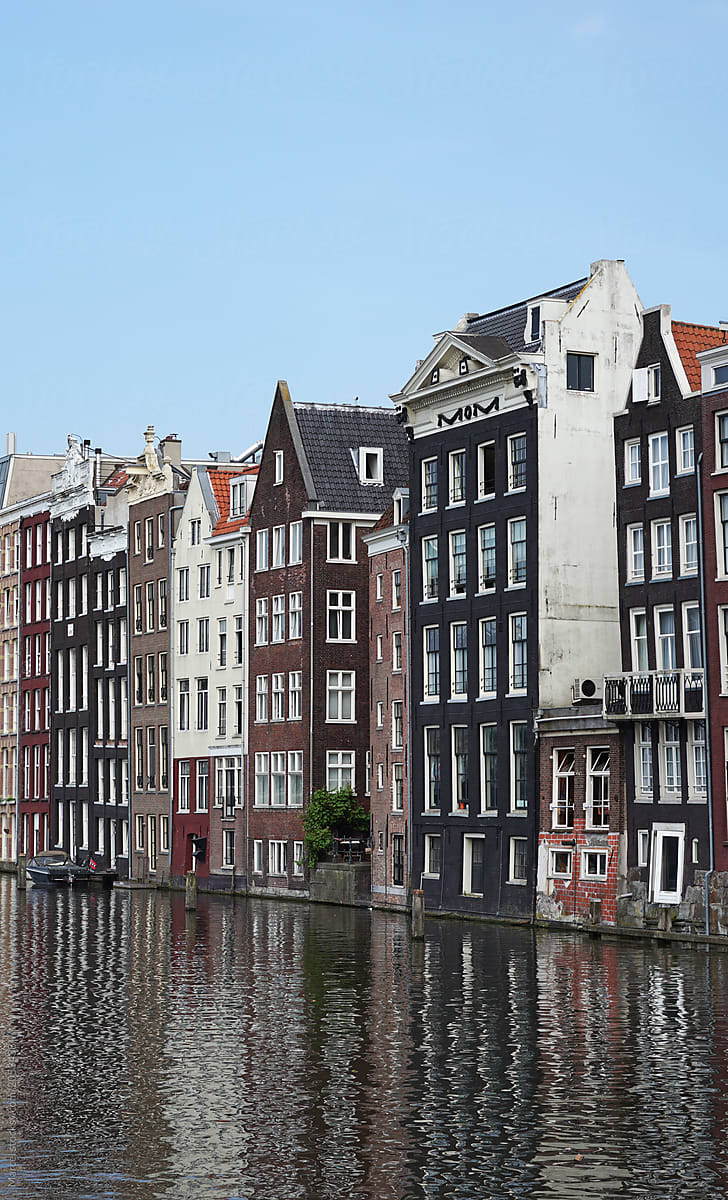 Beautiful old canal houses in Amsterdam
