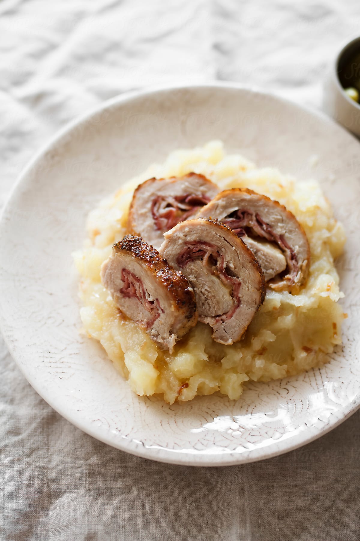 Stuffed pork fillet with ham and cheese