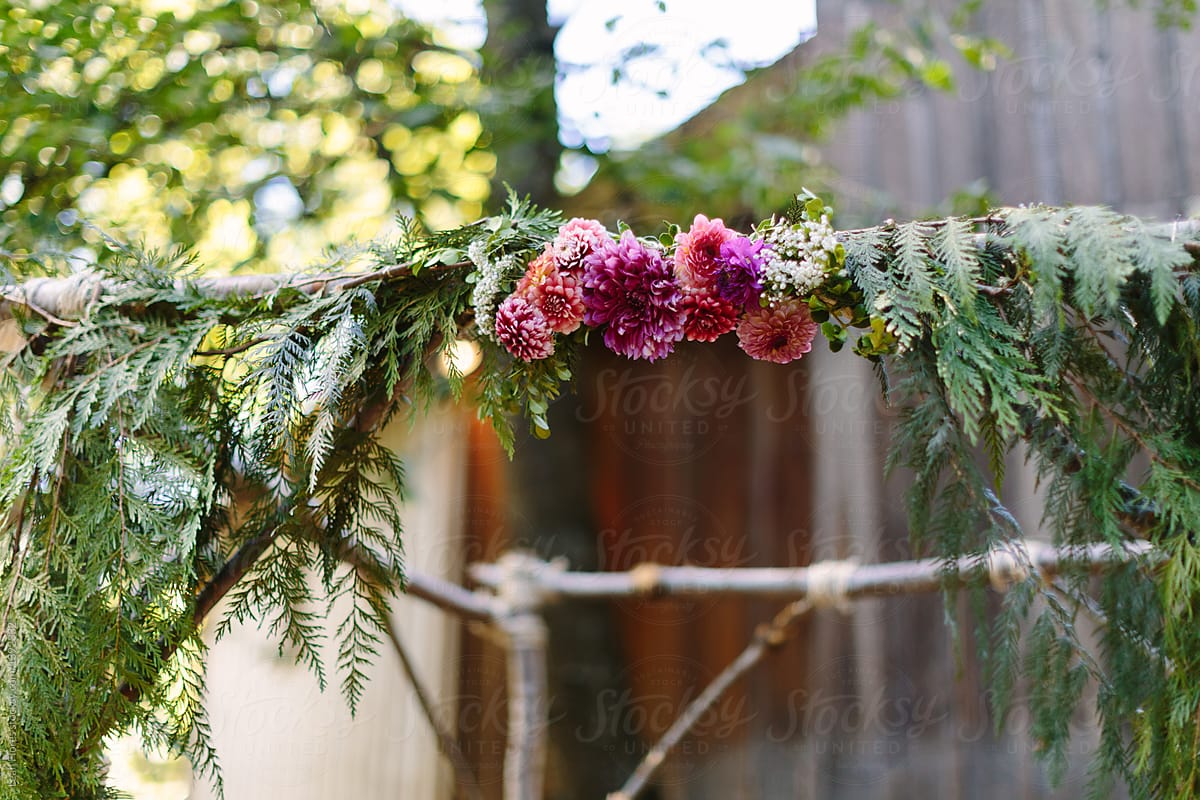 Flowers on Wedding Arbor