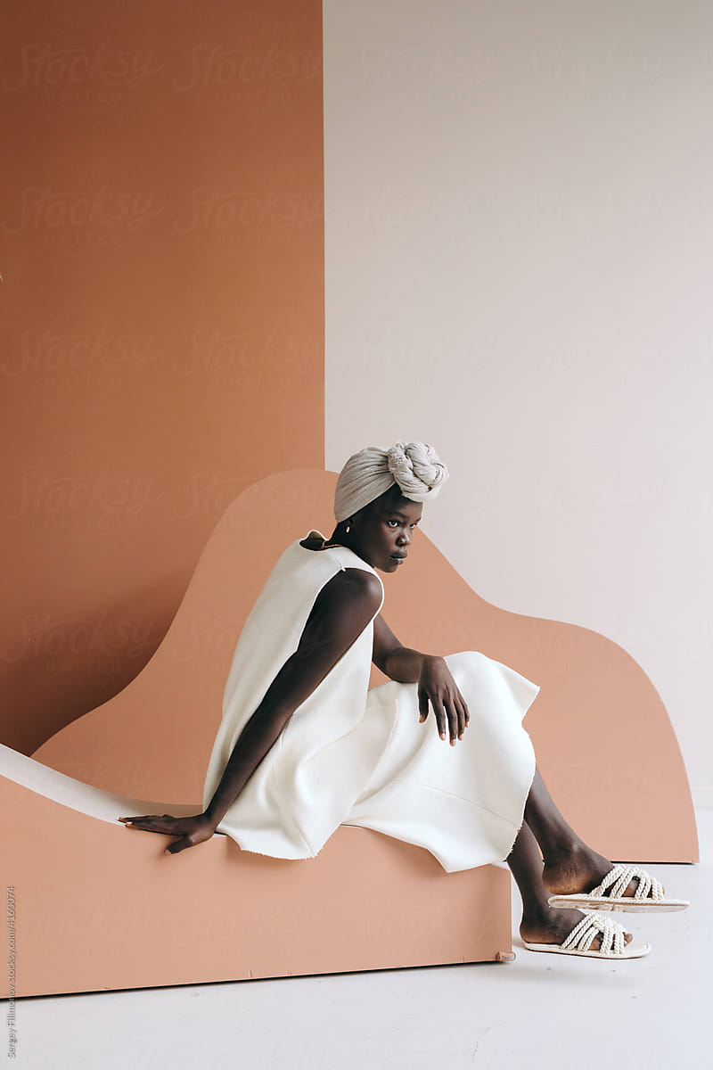 Black woman luxury fashion portrait