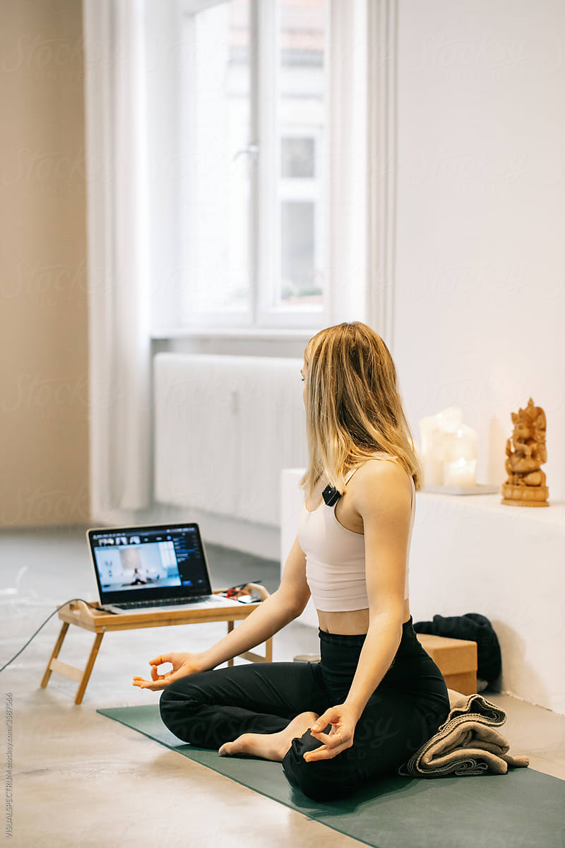 Anonymous Yoga Instructor Teaching Online Class