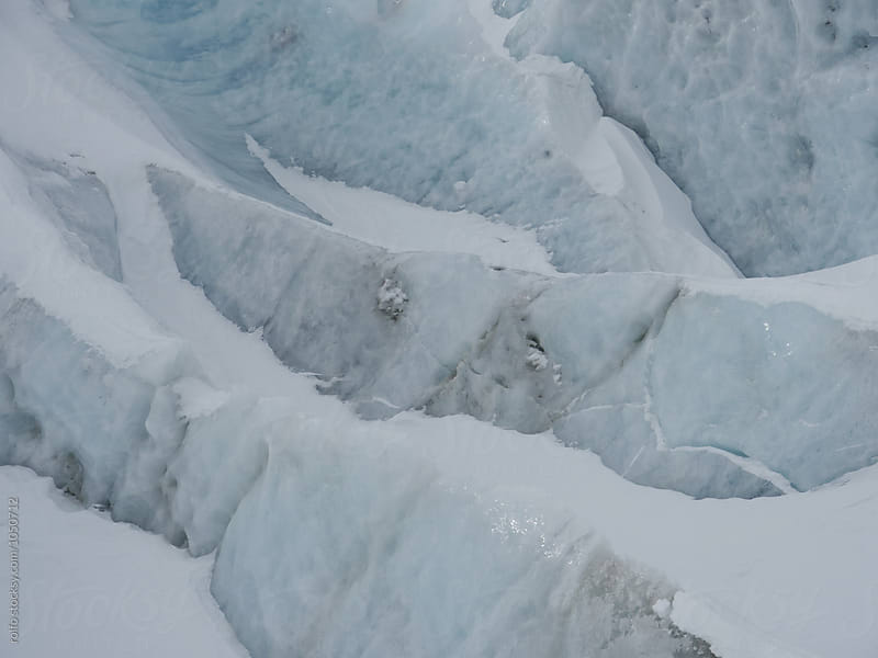 Close-up of textured frozen glacier