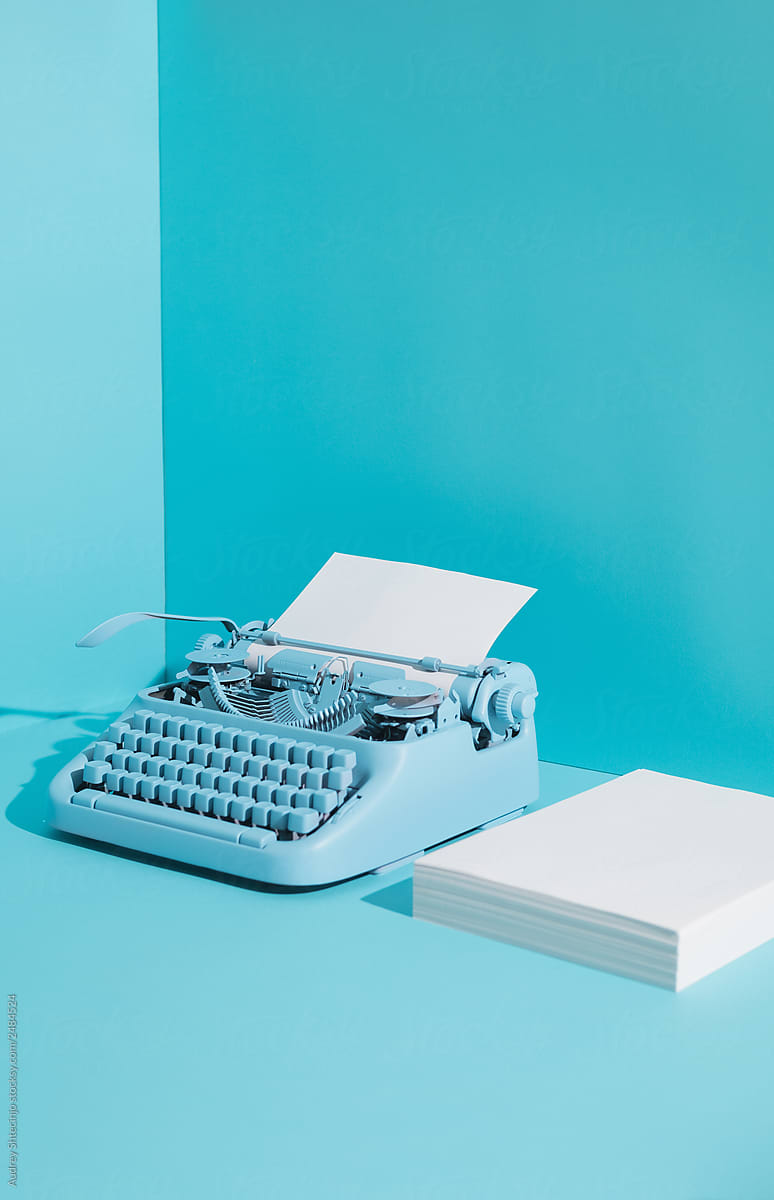 Blue Office Typewriter