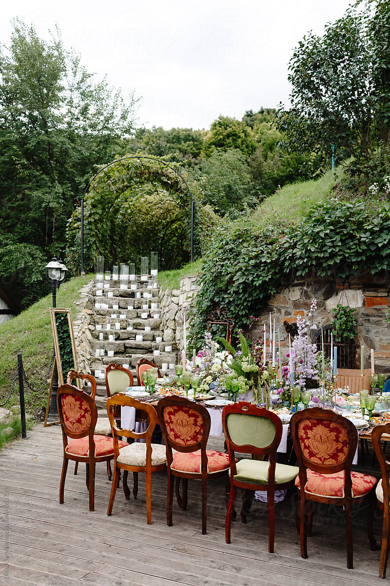 Wedding table with beautiful scenery