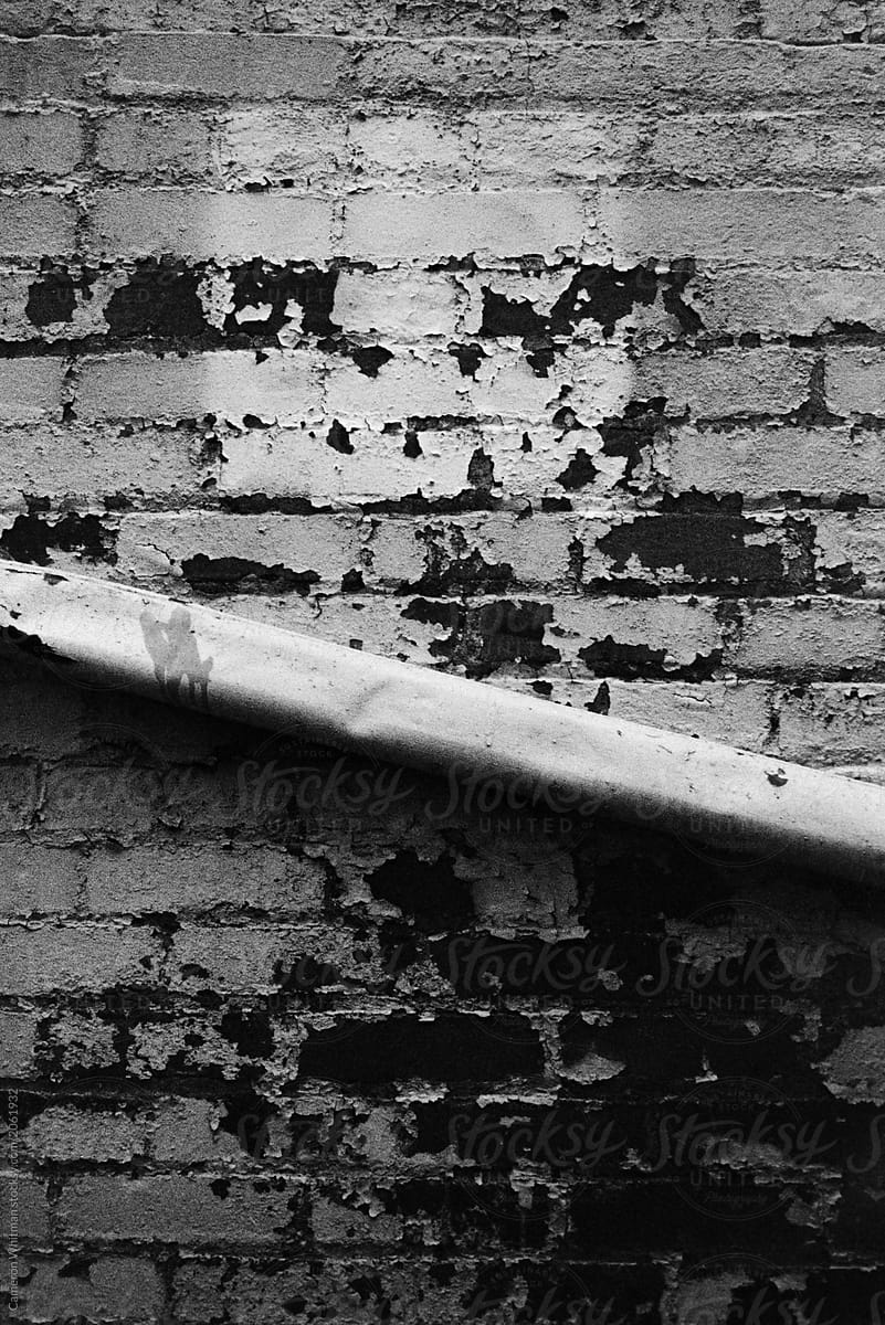 Grungy wall detail in Black and White