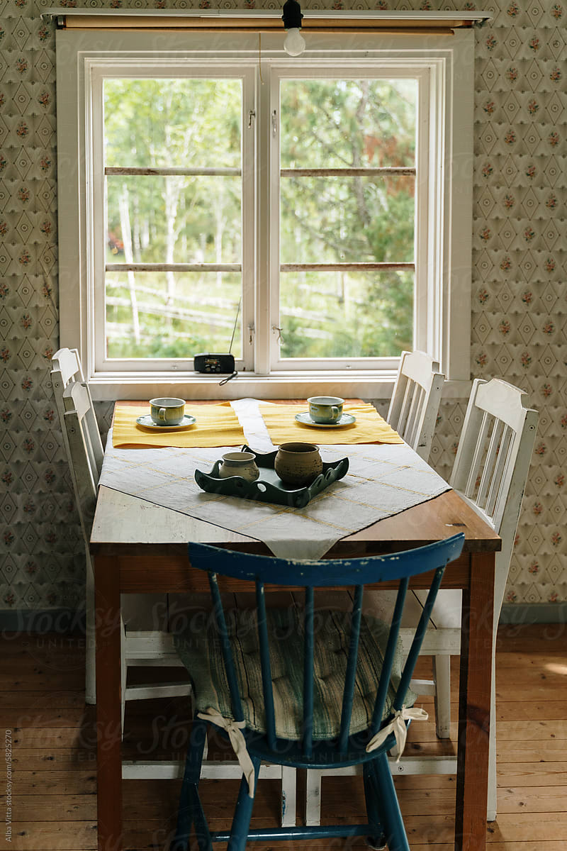 Dining table at rural house