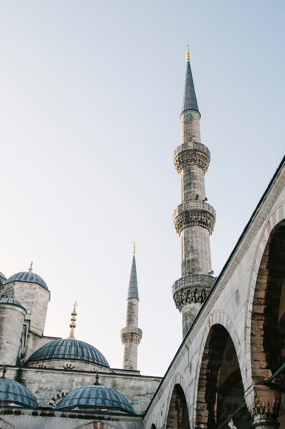 Minarets of the Blue Mosque, Istanbul Turkey.