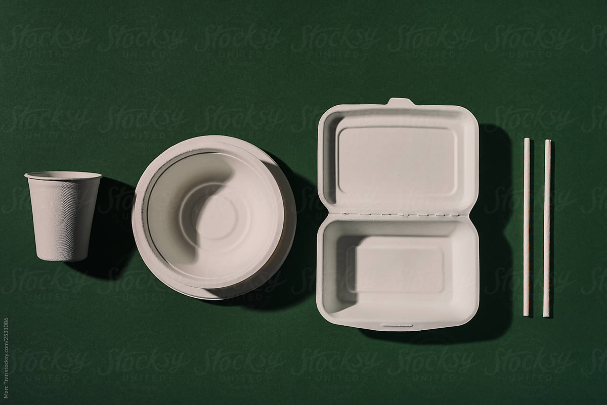 Disposable biodegradable dishes, garbage