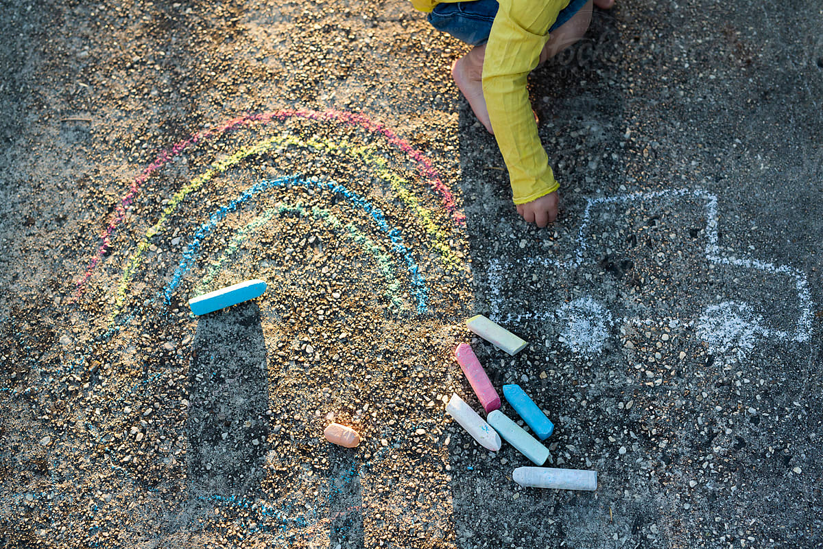 Chalk on pavement