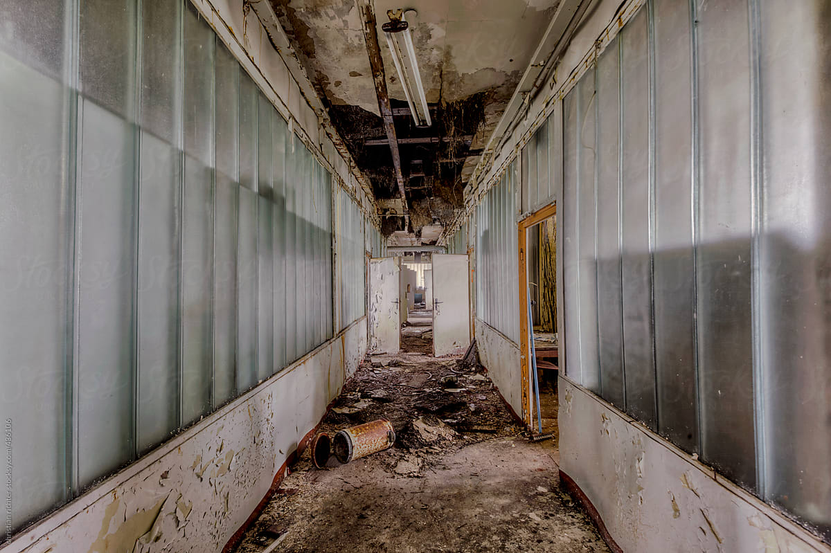 old dirty abandoned corridor