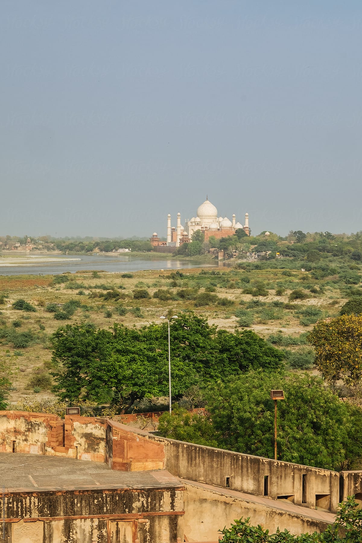 View fro Agra Fort with Tah Mahal in distance